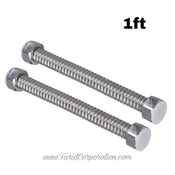 1/2" Size Thread Flexible Stainless Steel Pipe For Water Heater 12" Long